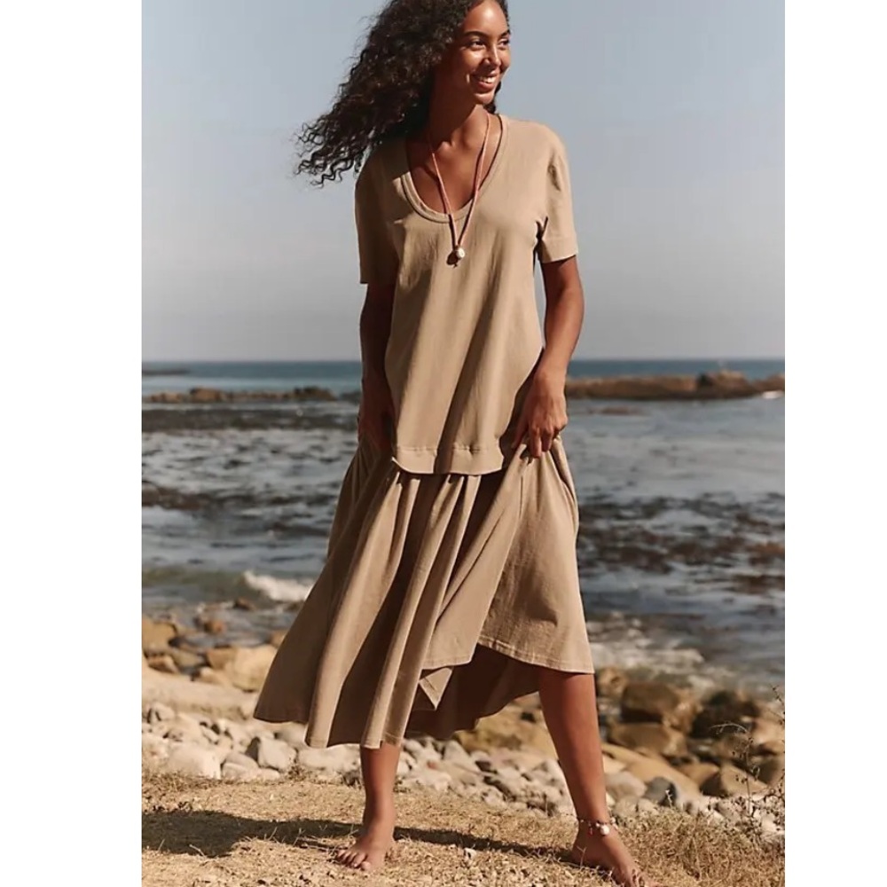 FREE PEOPLE Herron Drop-Waist Maxi Dress Sz Small